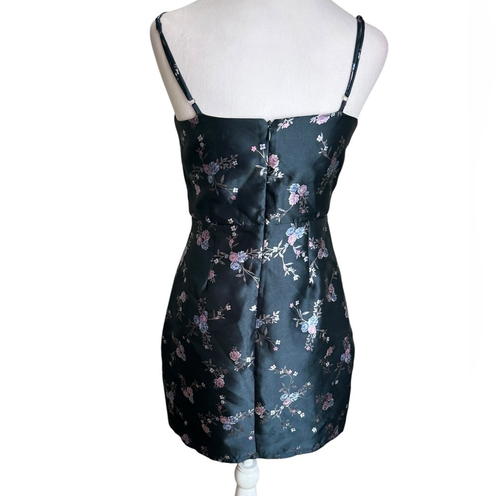 Lulus Made For Romance Navy Blue Floral Jacquard Sleeveless Mini Dress Size S - Picture 7 of 17